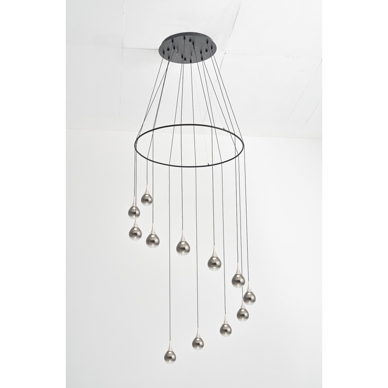 Paopao Chrome Glass 12-Light LED Cluster Pendant