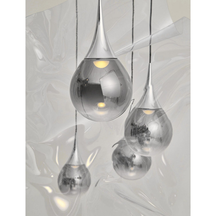 Paopao Chrome Glass 12-Light LED Cluster Pendant