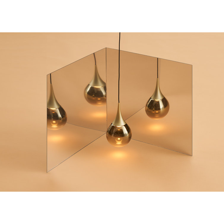 Champagne Gold Paopao 12-Light LED Cluster Pendant with Mouth-Blown Glass