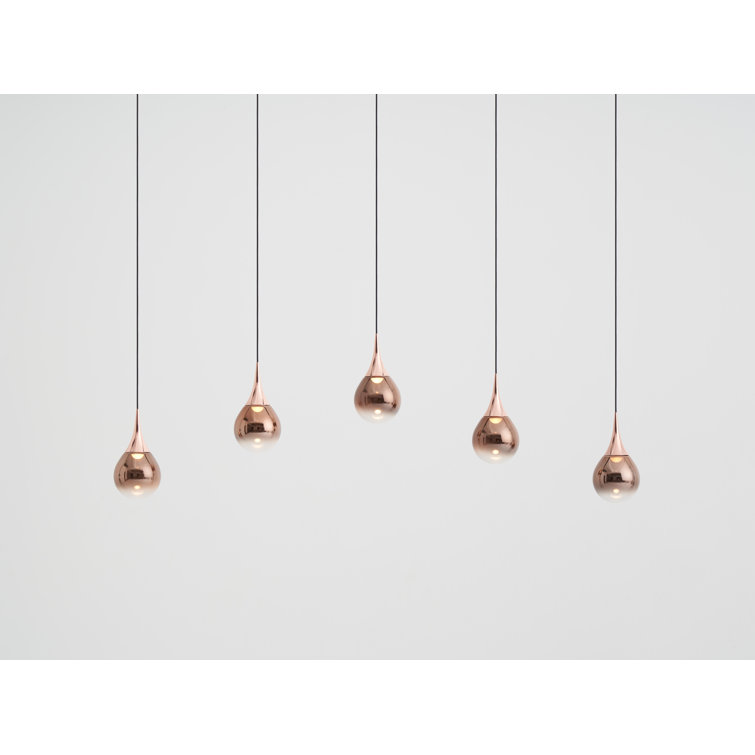 Paopao Elegant Copper LED Kitchen Island Pendant, 43.3 in