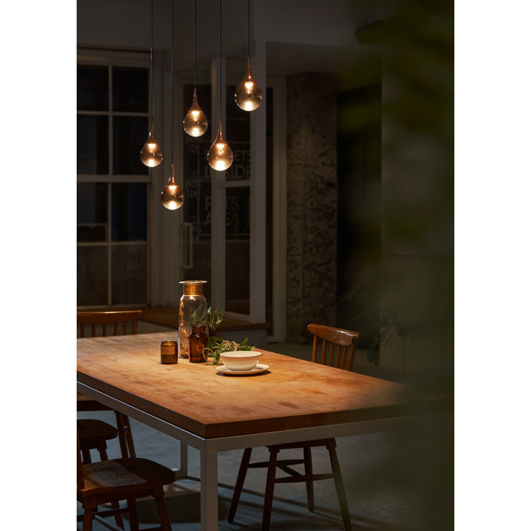 Champagne Gold Glass LED Kitchen Island Pendant Light