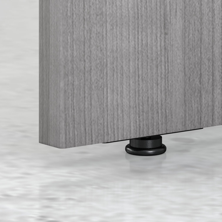 Platinum Gray Contemporary U-Shaped Credenza Desk with Drawer