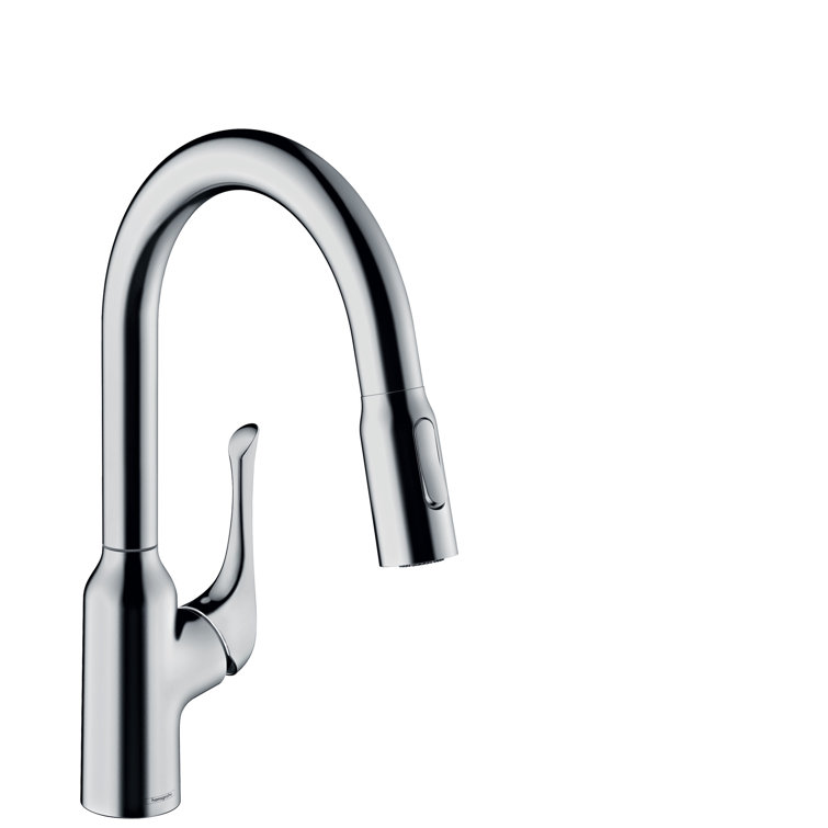 Chrome Brass Pull-Down Kitchen Faucet with Spray