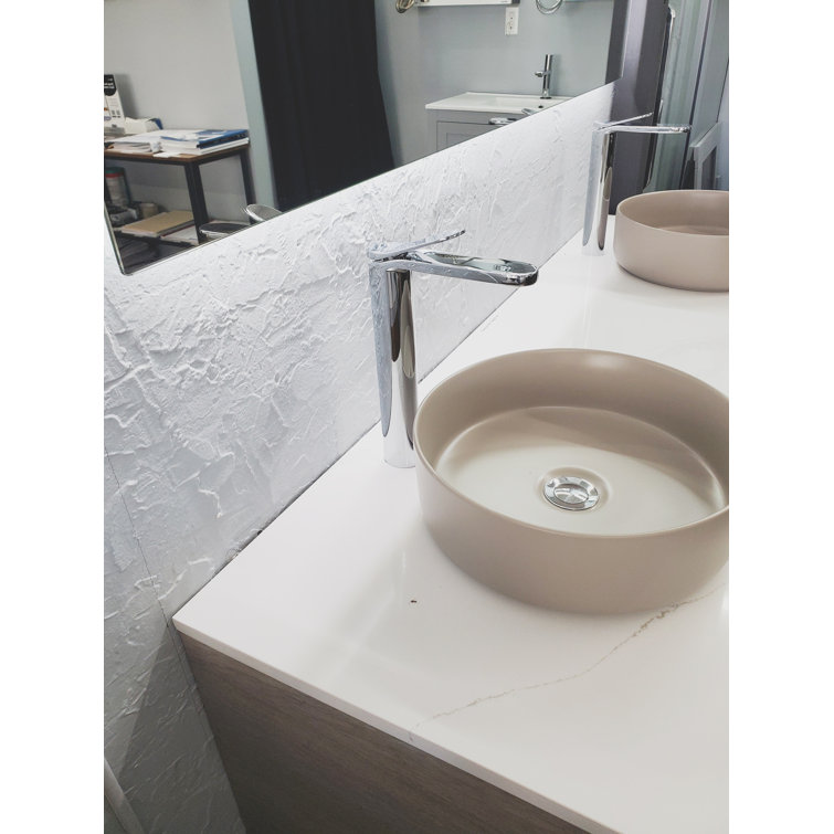 Tall Polished Chrome Single Handle Vessel Sink Faucet