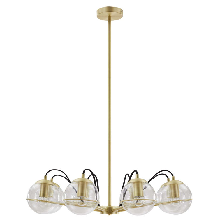 Hanna 8-Light Clear Gold Glass Globe Chandelier