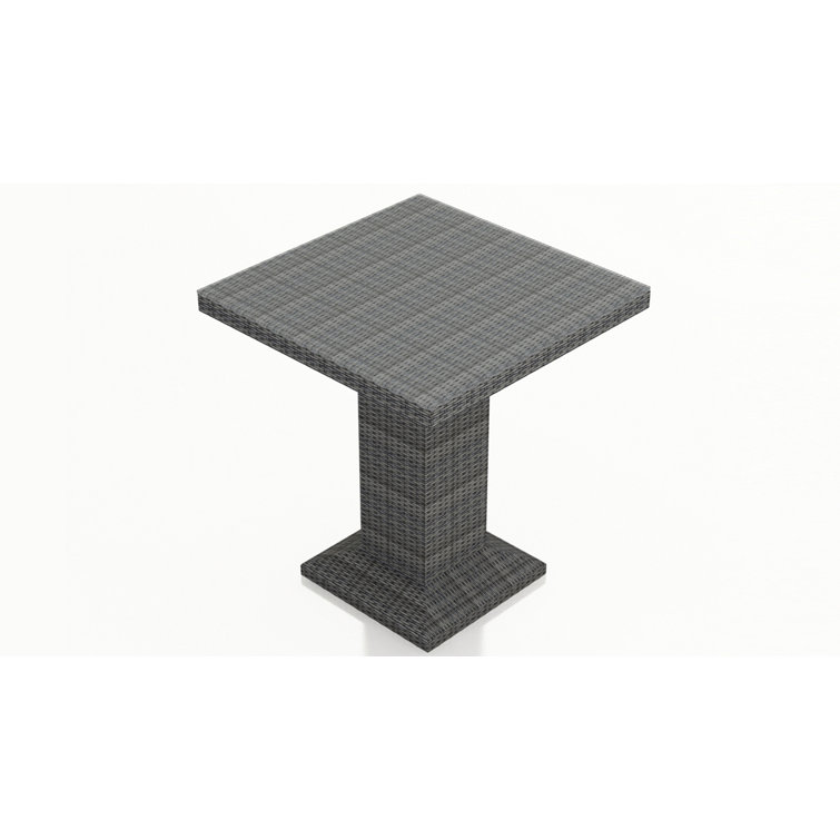 Textured Slate Wicker 4-Person Bar Height Dining Set