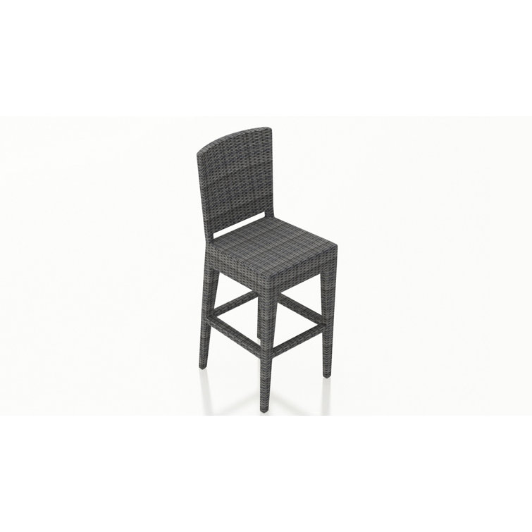 Textured Slate Wicker 4-Person Bar Height Dining Set