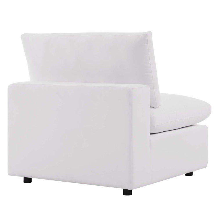 Commix 36" Plush Outdoor Patio Armless Chair in White