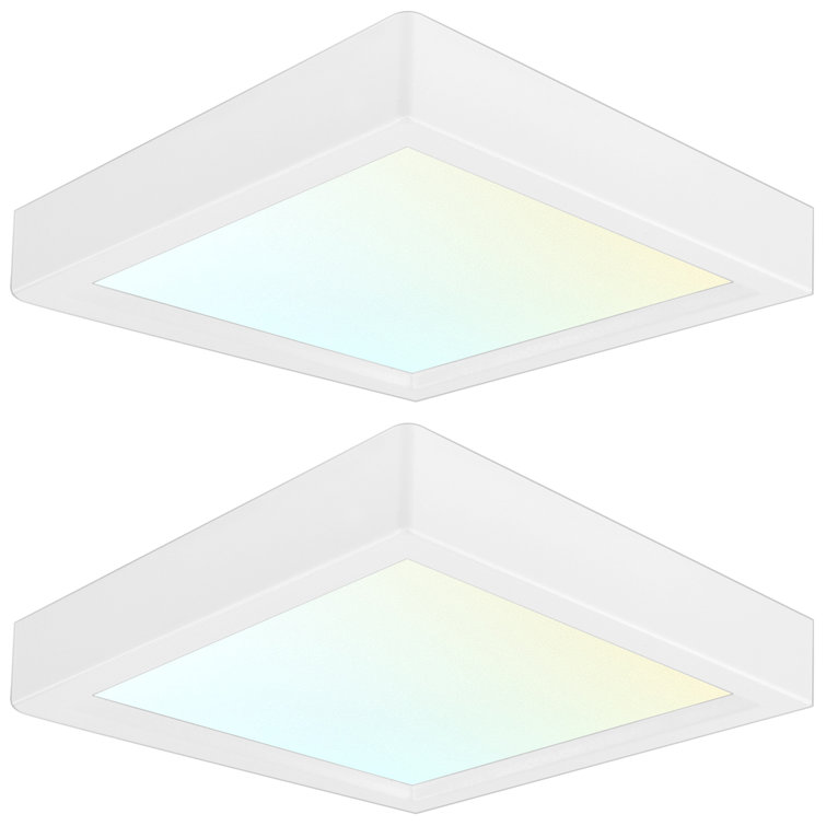 Sleek 4" Square LED Ceiling Light, Dimmable 3-Color Selectable