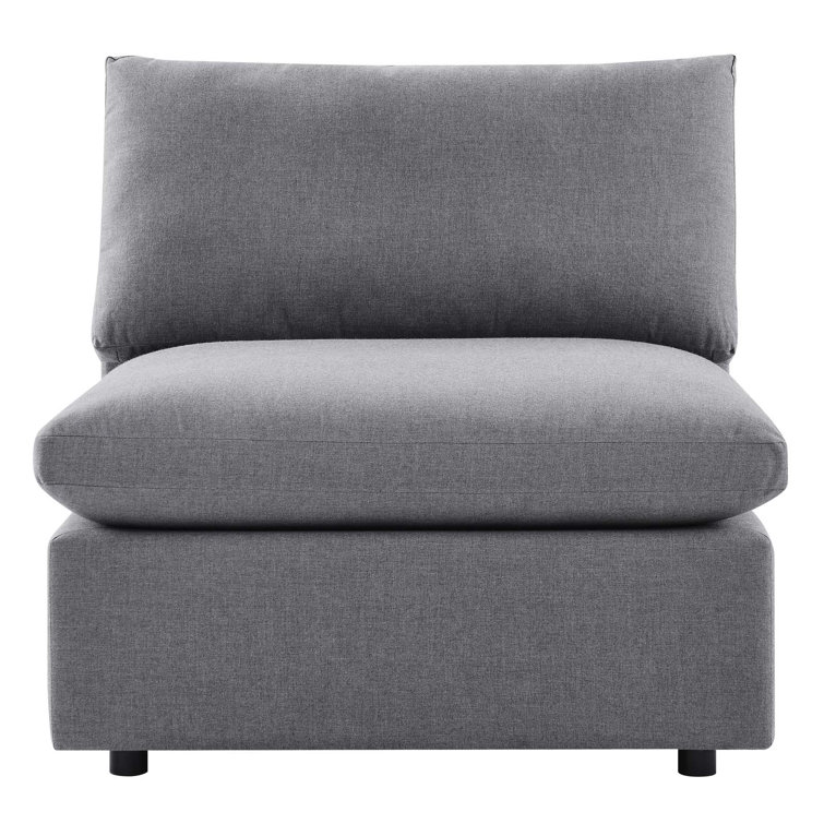 Sunbrella Gray Outdoor Armless Patio Chair with Aluminum Frame