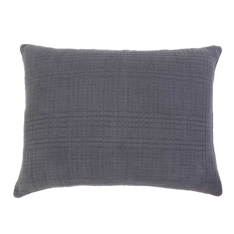 Slate Cotton Large Decorative Lumbar Pillow