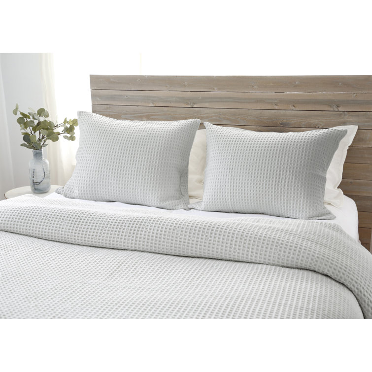 Zuma Queen-Sized Cream Cotton Waffle Weave Blanket