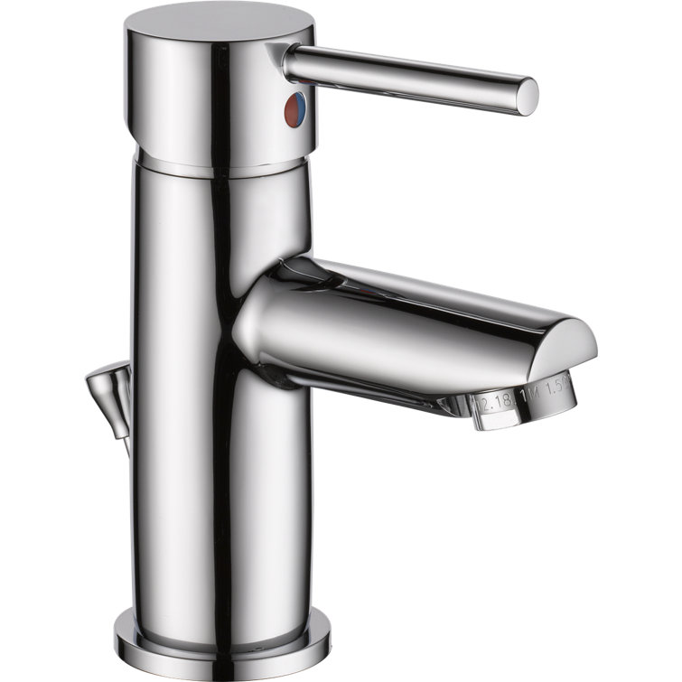 Chrome Single Handle Modern Bathroom Faucet with Drain Assembly