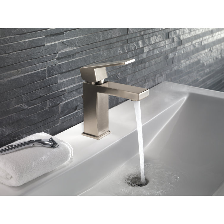 Sleek Modern Single Hole Stainless Steel Bathroom Faucet with Drain Assembly