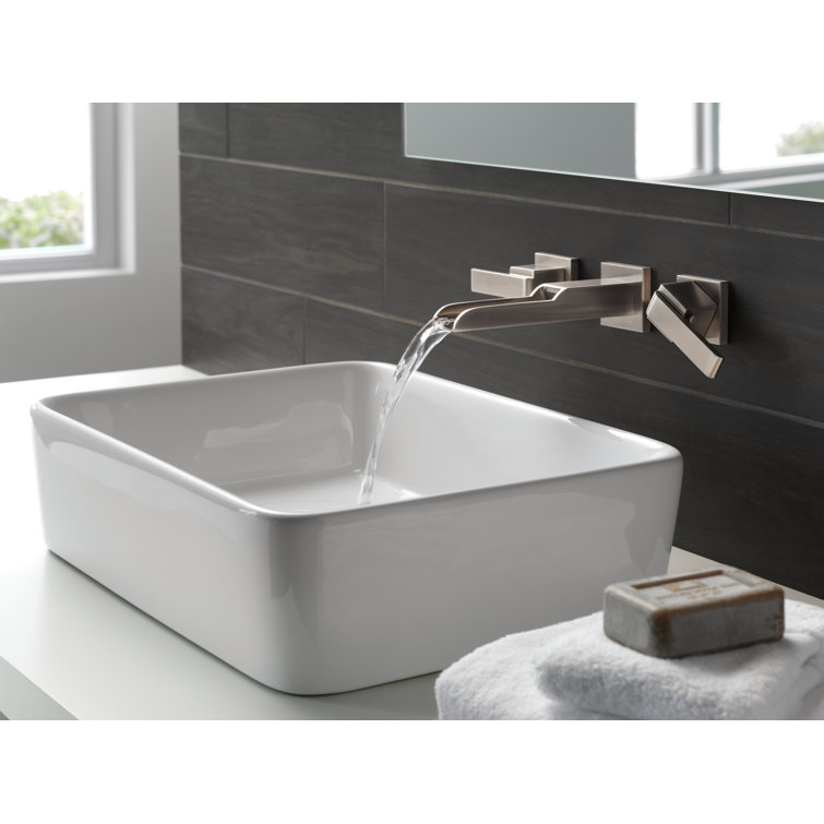 Stainless Steel Wall-Mounted Modern Widespread Faucet