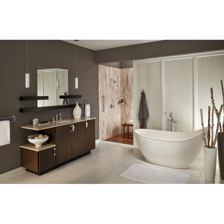 Chrome Single Handle Floor Mounted Tub Filler with Handshower
