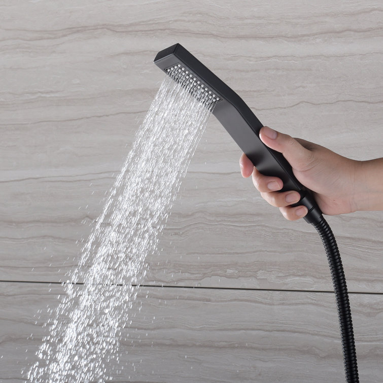 Matte Black Dual Shower Head System with Adjustable Hand Shower