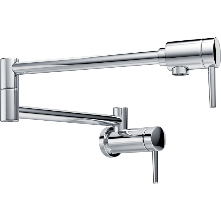 Modern Wall-Mounted Brass Pot Filler Faucet in Chrome