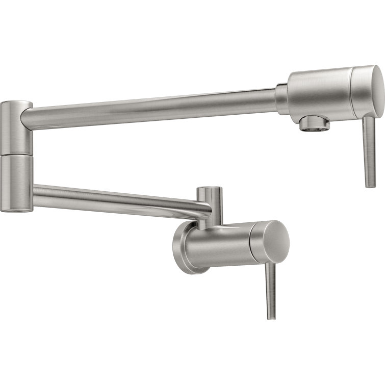 Stainless Steel Wall Mounted Dual Handle Pot Filler Faucet