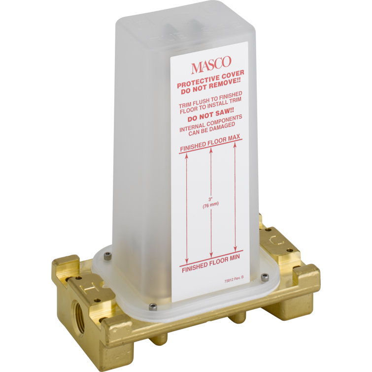 Gold Brass Floor Mount Tub Filler Rough-In Valve