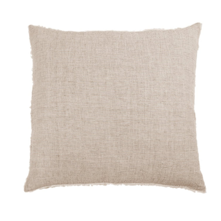 Terra Cotta Linen Euro Sham with Frayed Edges