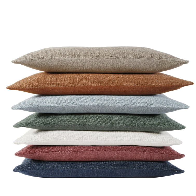 Cream Linen and Cotton Rectangular Lumbar Pillow 14" x 40"