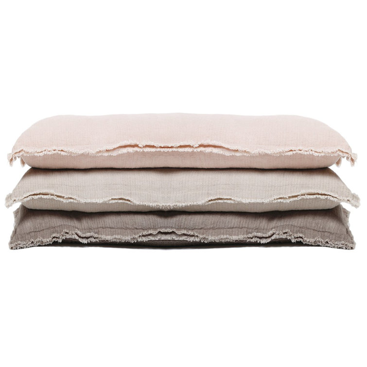 Laurel Stonewashed Linen Lumbar Pillow by Pom Pom at Home - Pebble