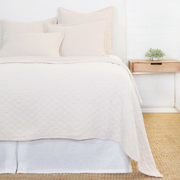Blush Cotton Standard Sham with Textured Design