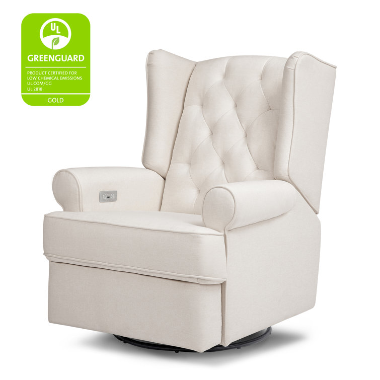 Harbour 32" Cream Eco-Weave Power Swivel Recliner Chair