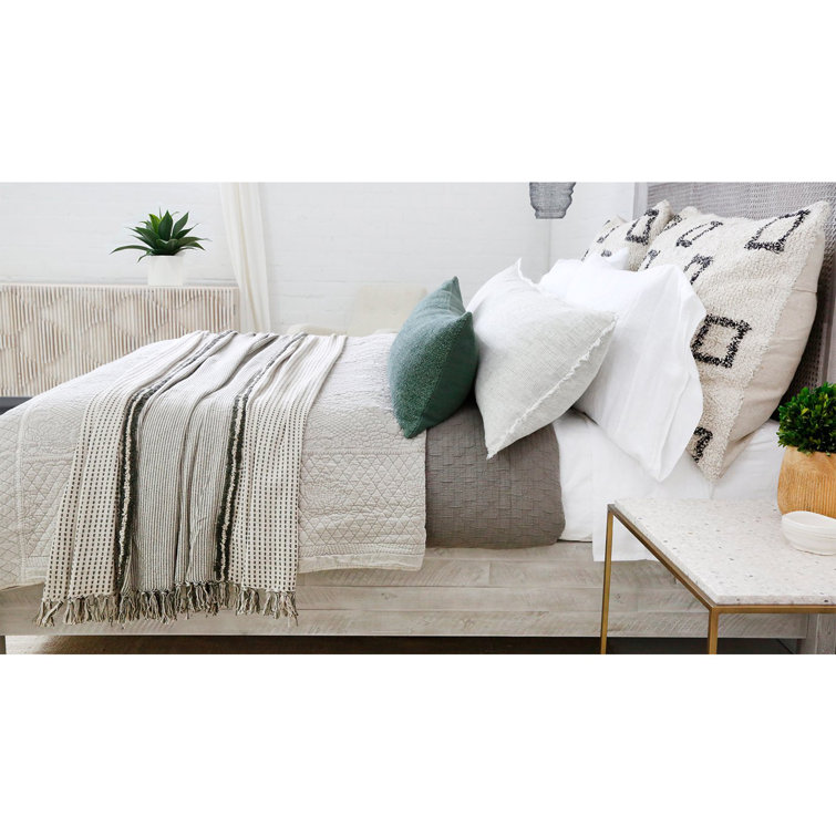 Gray Geometric Rectangular Lumbar Throw Pillow