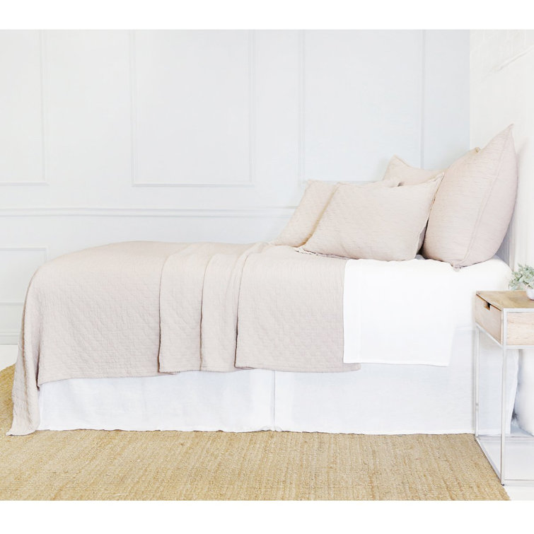 Blush Cotton Standard Sham with Textured Design