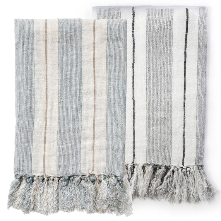 Laguna Handmade Grey Charcoal Knitted Throw Blanket