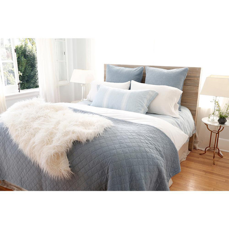 Huntington Dusty Blue King Cotton Lightweight Coverlet