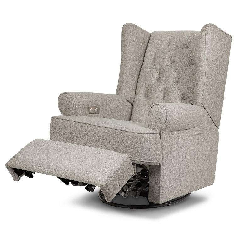Harbour Performance Grey Eco-Weave Tufted Swivel Recliner
