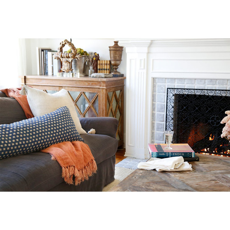Terra Cotta Linen Tassel Throw Blanket 50" x 60"