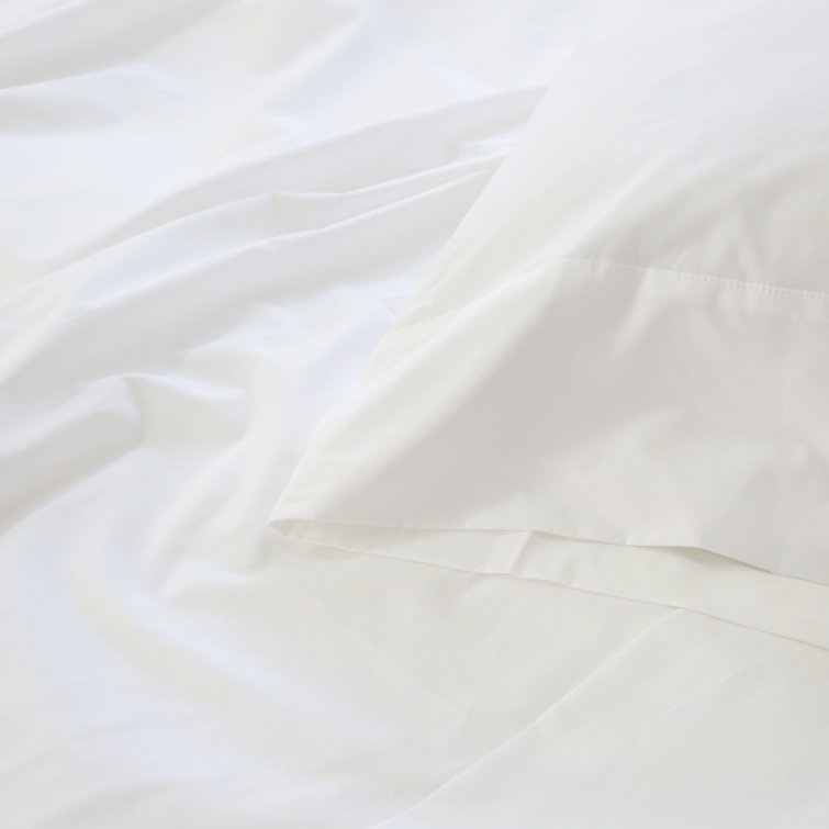 Twin White Organic Egyptian Cotton Percale Sheet Set