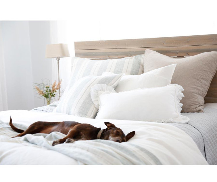 Laguna King-Size Grey Stripe Knitted Throw Blanket with Fringe
