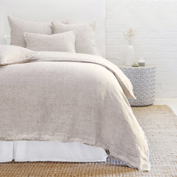 Terra Cotta Linen Euro Sham with Frayed Edges
