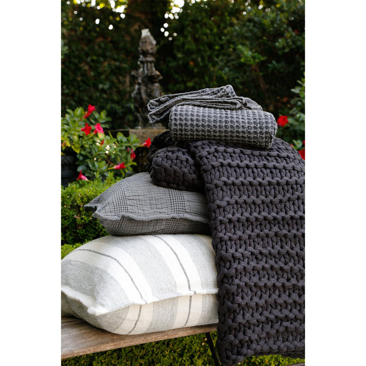 Finn Midnight 60'' x 50'' Organic Hand-Knit Reversible Throw