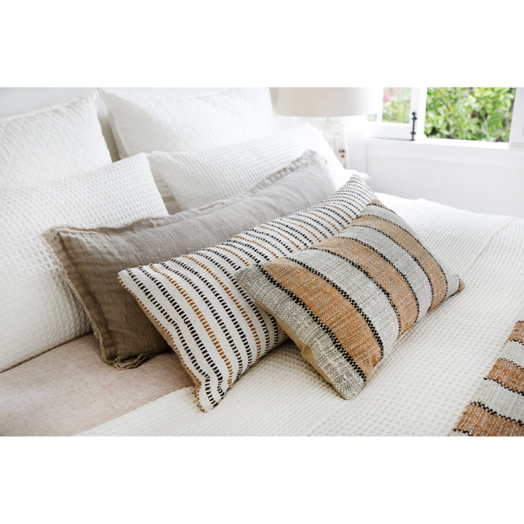 Laurel Stonewashed Linen Lumbar Pillow by Pom Pom at Home - Pebble