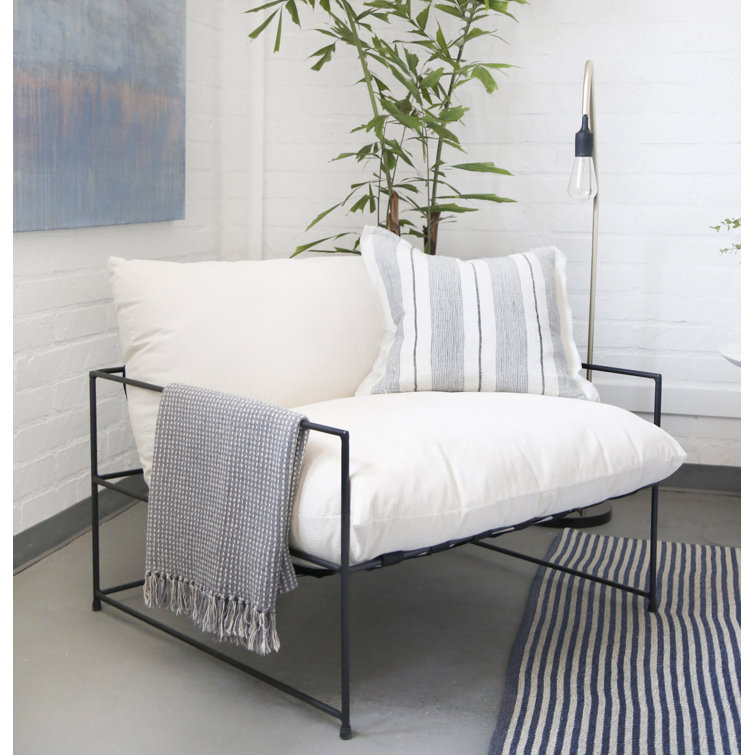 Jasper Oversized Striped Blue Gray Cotton Throw Blanket