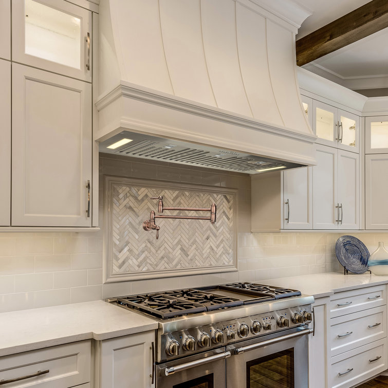 36" Stainless Steel Range Hood Insert with Charcoal Filter and LED Lights