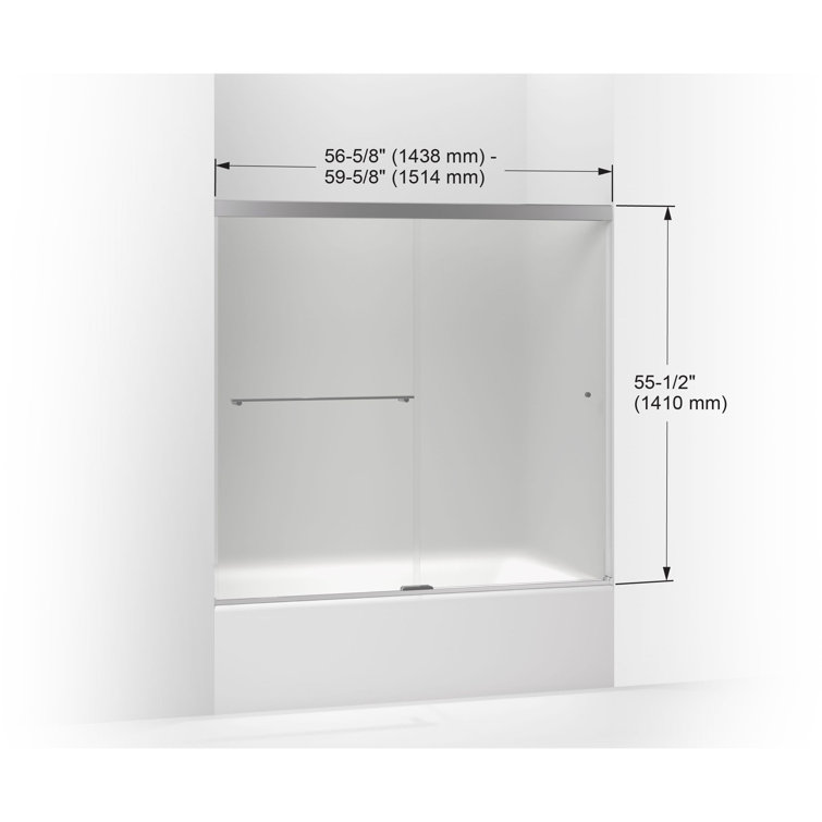 Anodized Dark Bronze Frameless Sliding Bath Door with Crystal Clear Glass