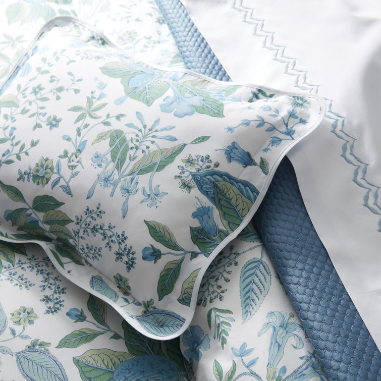 Citrus Pomegranate Full/Queen Cotton Duvet Cover with Scalloped Edge