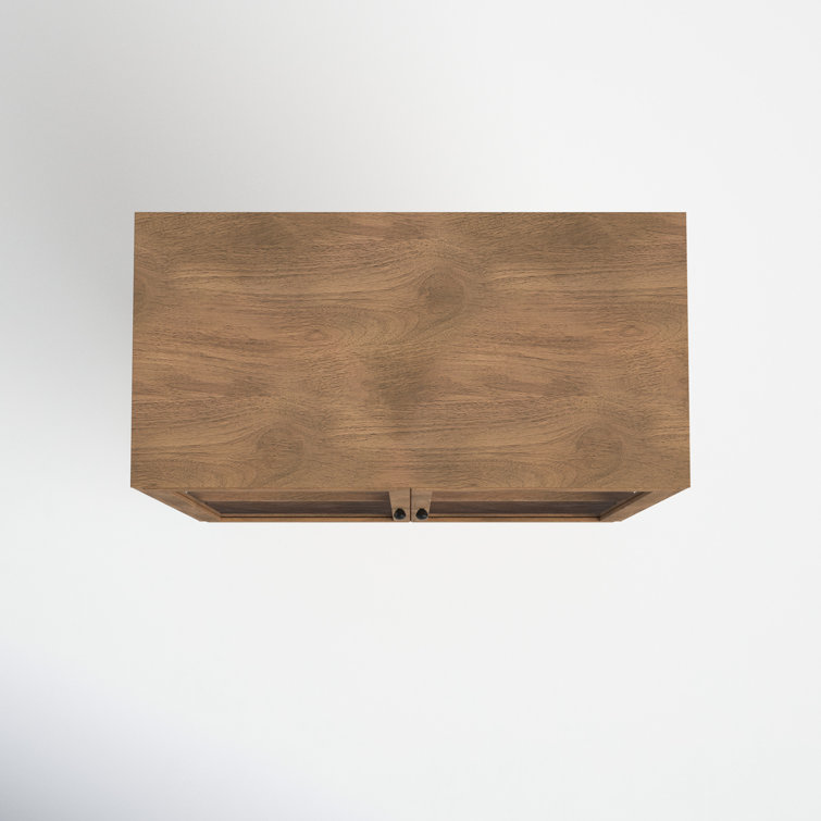 Light Brown Wood and Glass Curio Cabinet with Metal Base