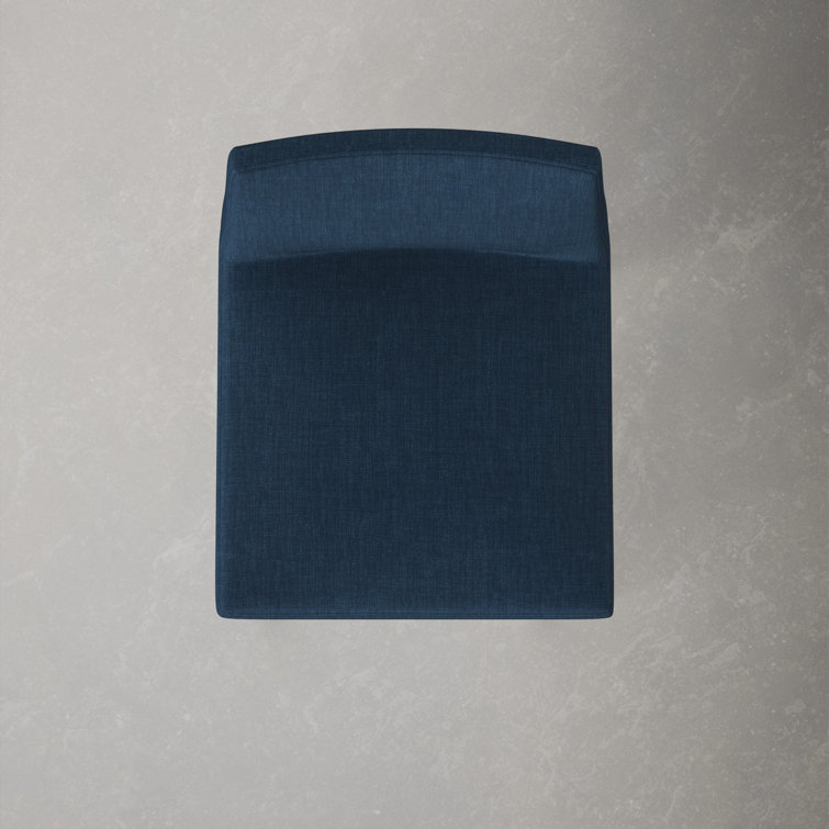 Blue Upholstered Low Back Steel Counter Stool with Footrest