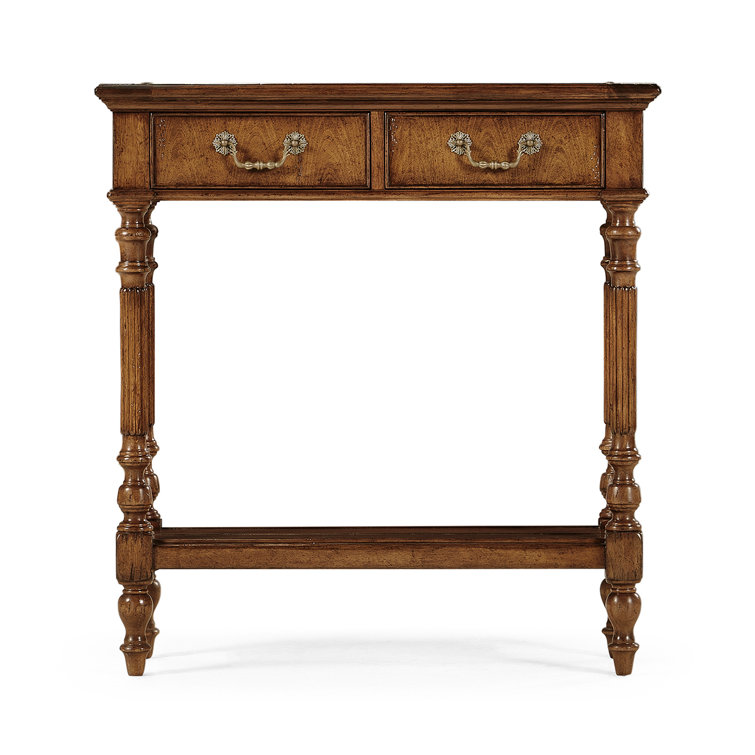 Antique Walnut Traditional Console Table with Storage