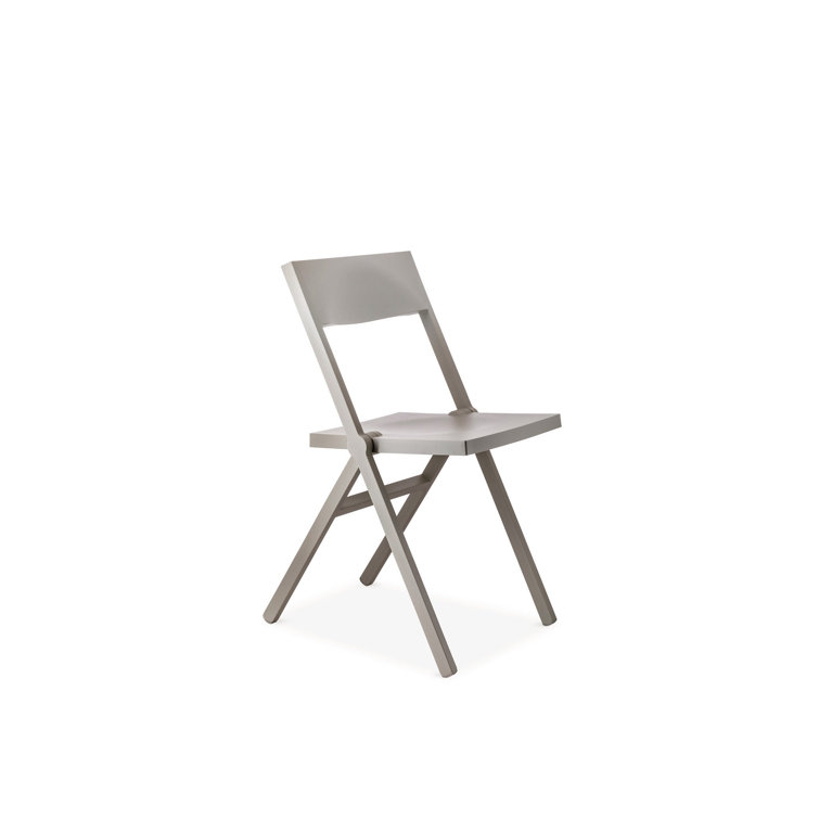 Gray Plastic Folding and Stackable Outdoor Chair