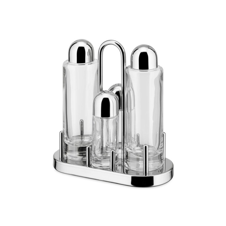 Stainless Steel and Glass Olive Oil Dispenser Set