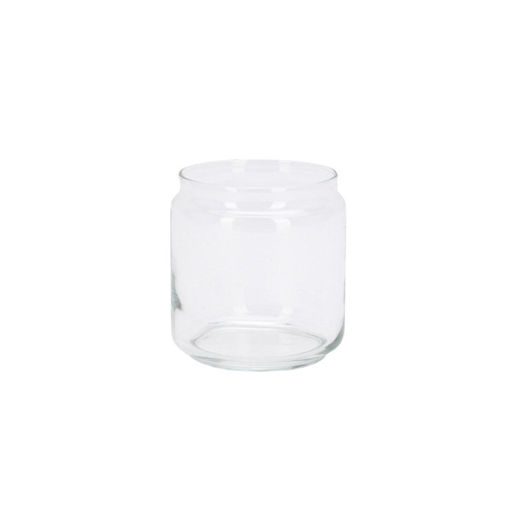 Small White Glass Jar with Airtight Lid and Quirky Design